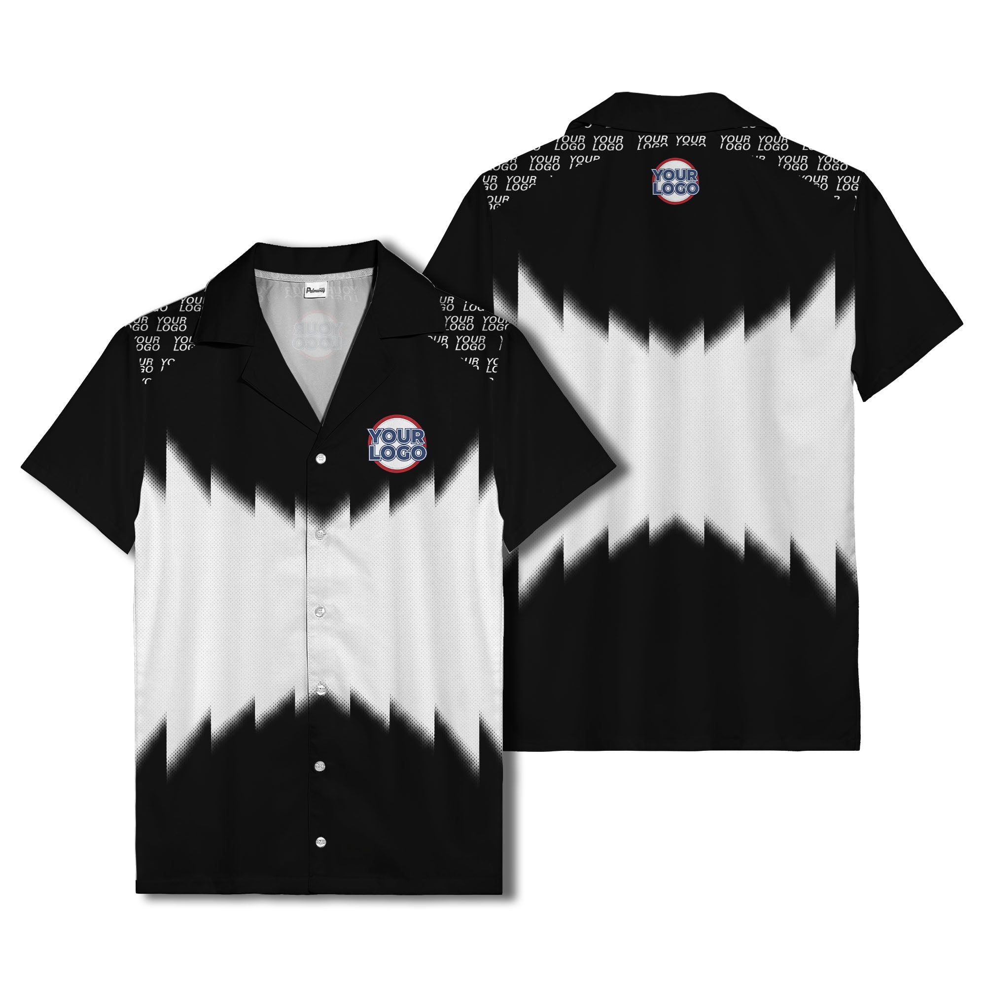 zigzag geometric custom logo aloha hawaiian shirt for men