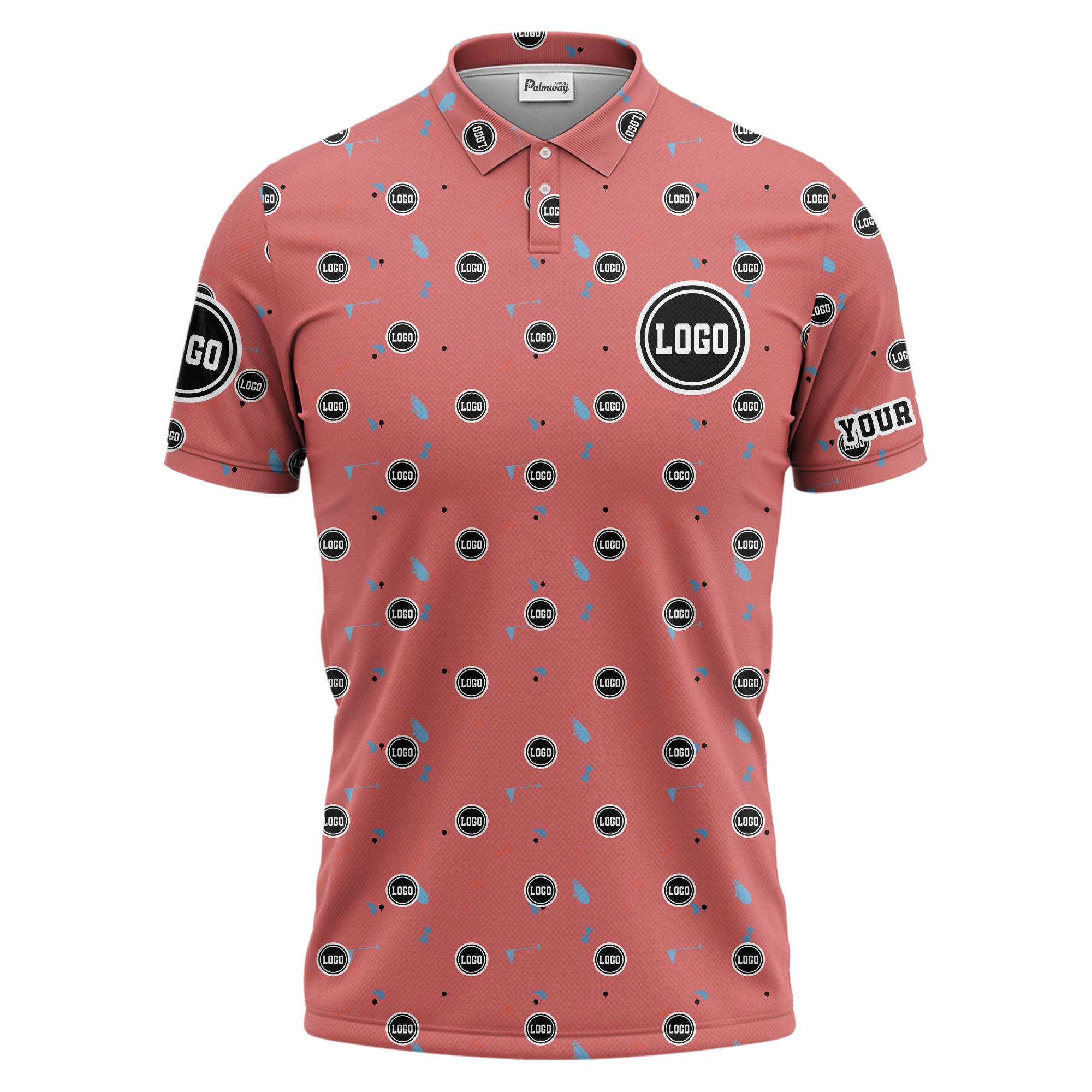 custom multi color golf sports custom logo polo shirt with team event tournament style hawaiian shirt