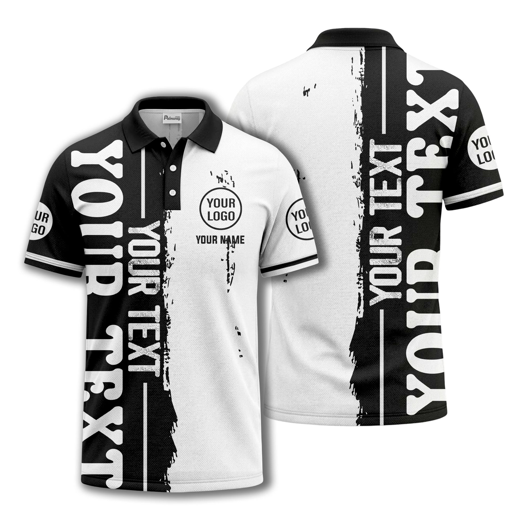 custom name & logo bold graphic personalized polo shirt