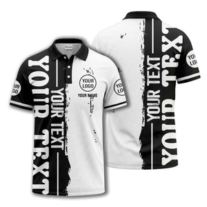 custom name & logo bold graphic personalized polo shirt