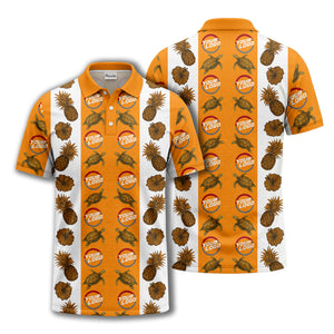 pineapple sea turtle hibiscus custom logo polo shirt