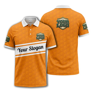 shield logo stars hexagon pattern polo shirt for men