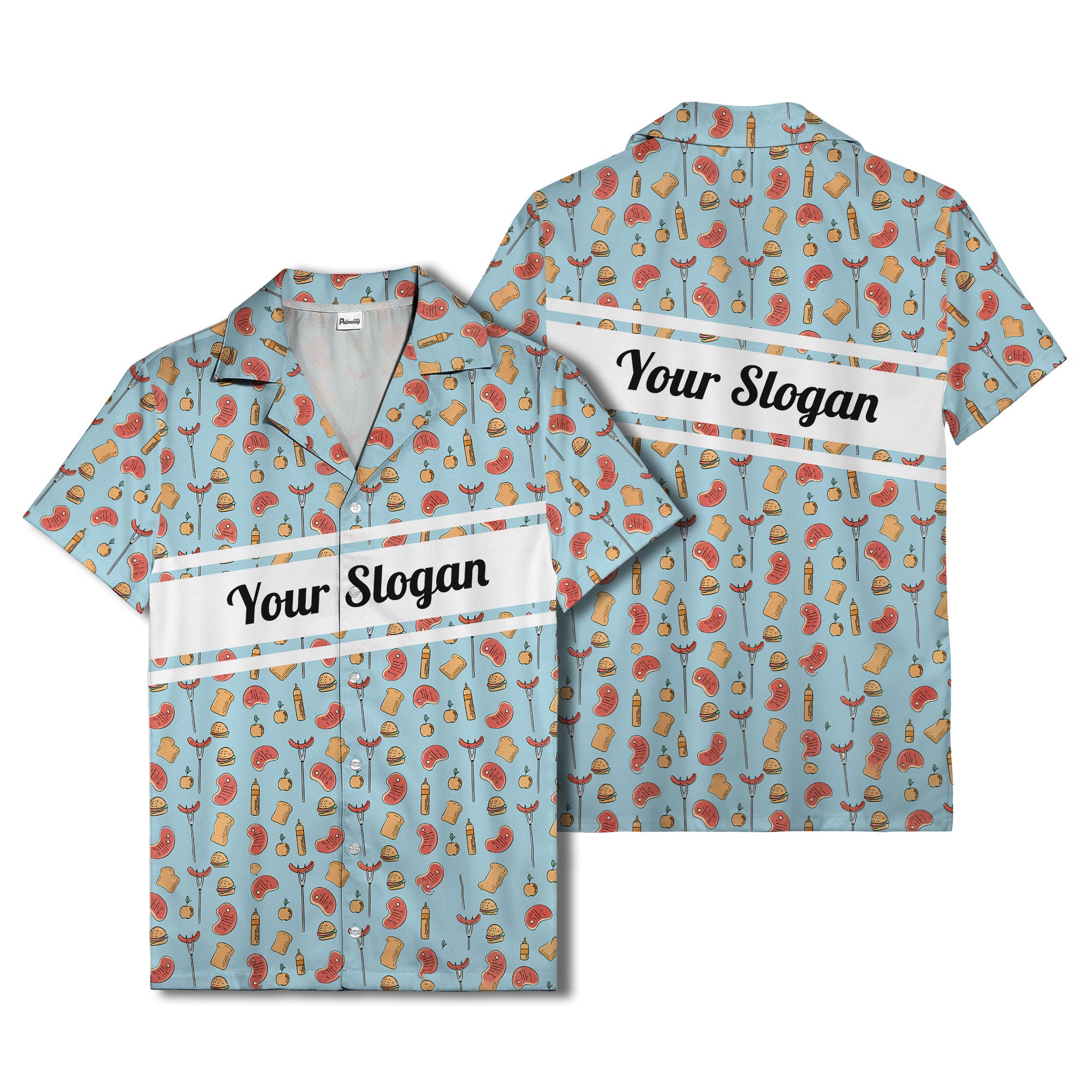 steak sausage burger cartoon grill repeat hawaiian shirt