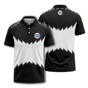 zigzag gradient custom logo polo shirt for men