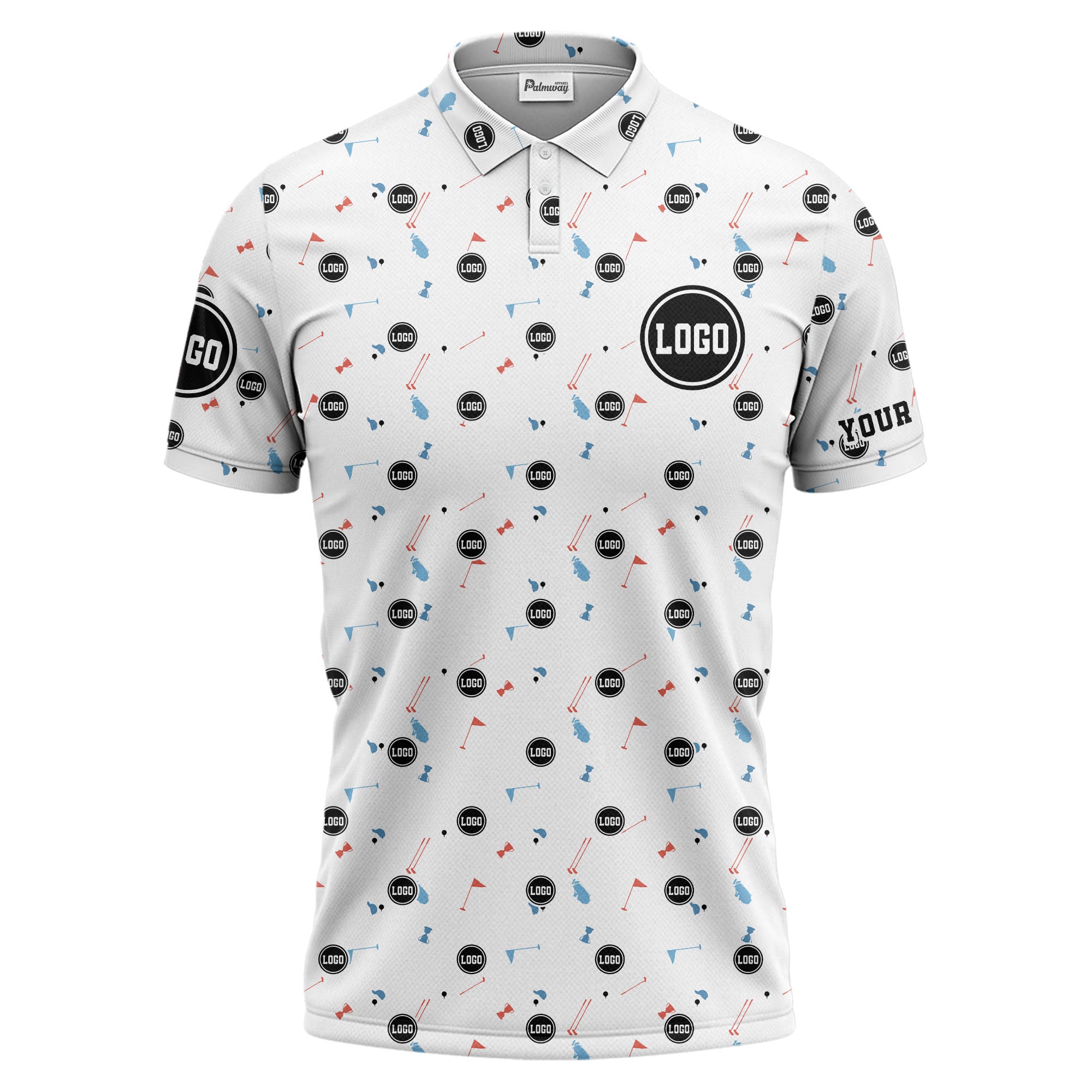 custom multi color golf sports custom logo polo shirt with team event tournament style hawaiian shirt