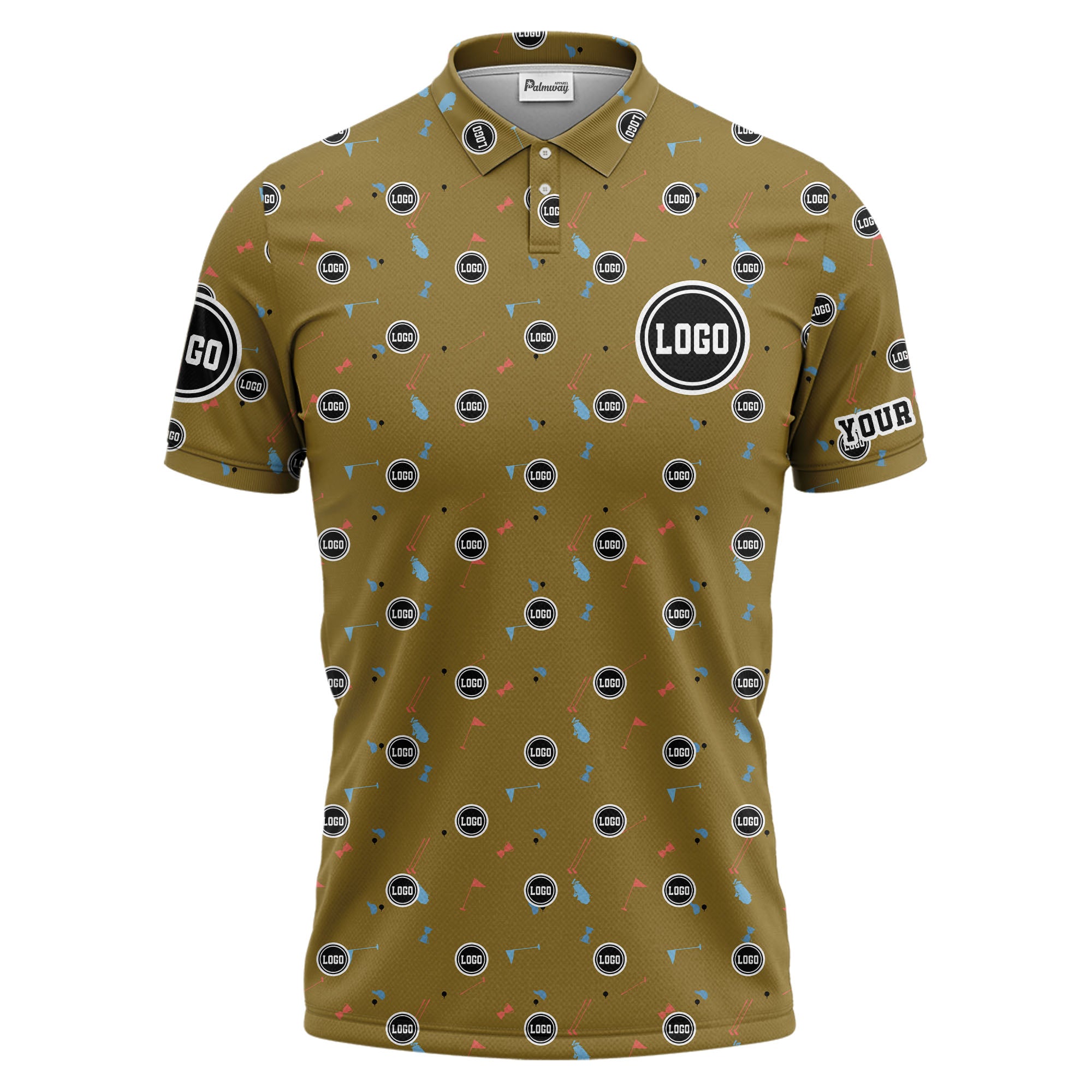 custom multi color golf sports custom logo polo shirt with team event tournament style hawaiian shirt