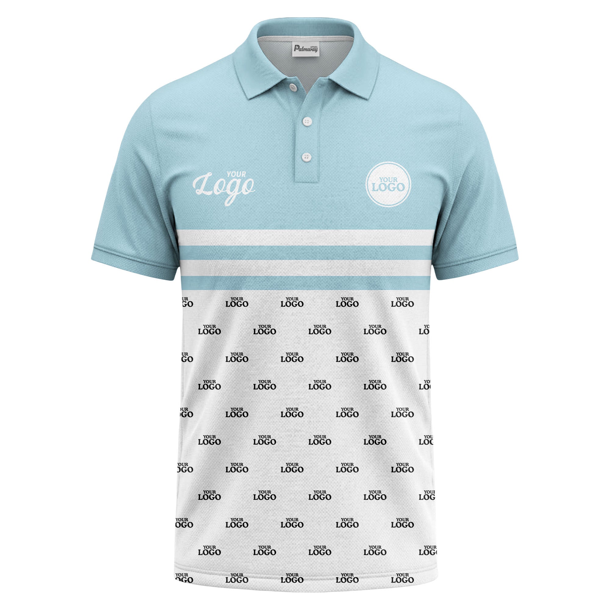 Custom Multi Color Striped Logo Golf Polo Shirt For Corporate Branding