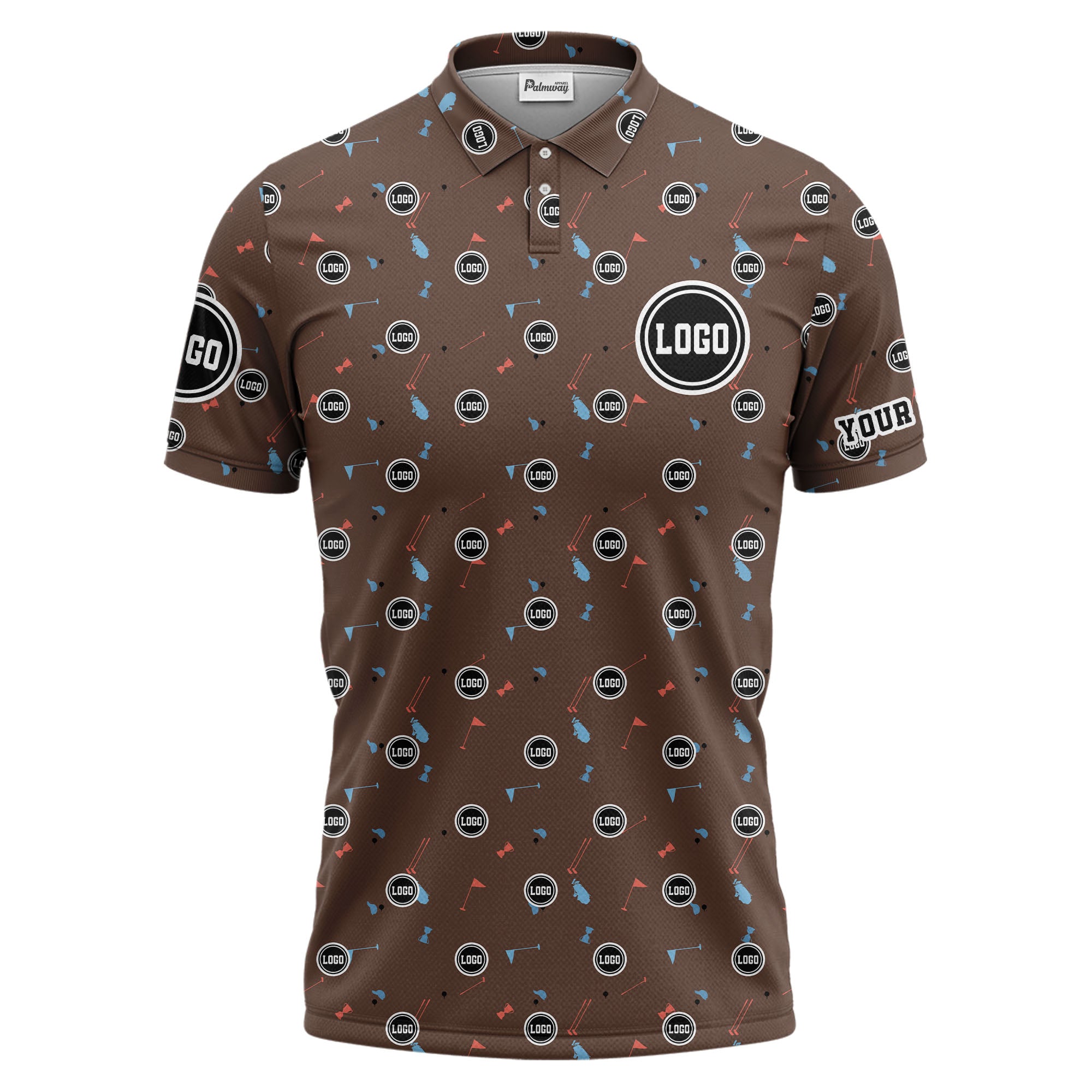 custom multi color golf sports custom logo polo shirt with team event tournament style hawaiian shirt