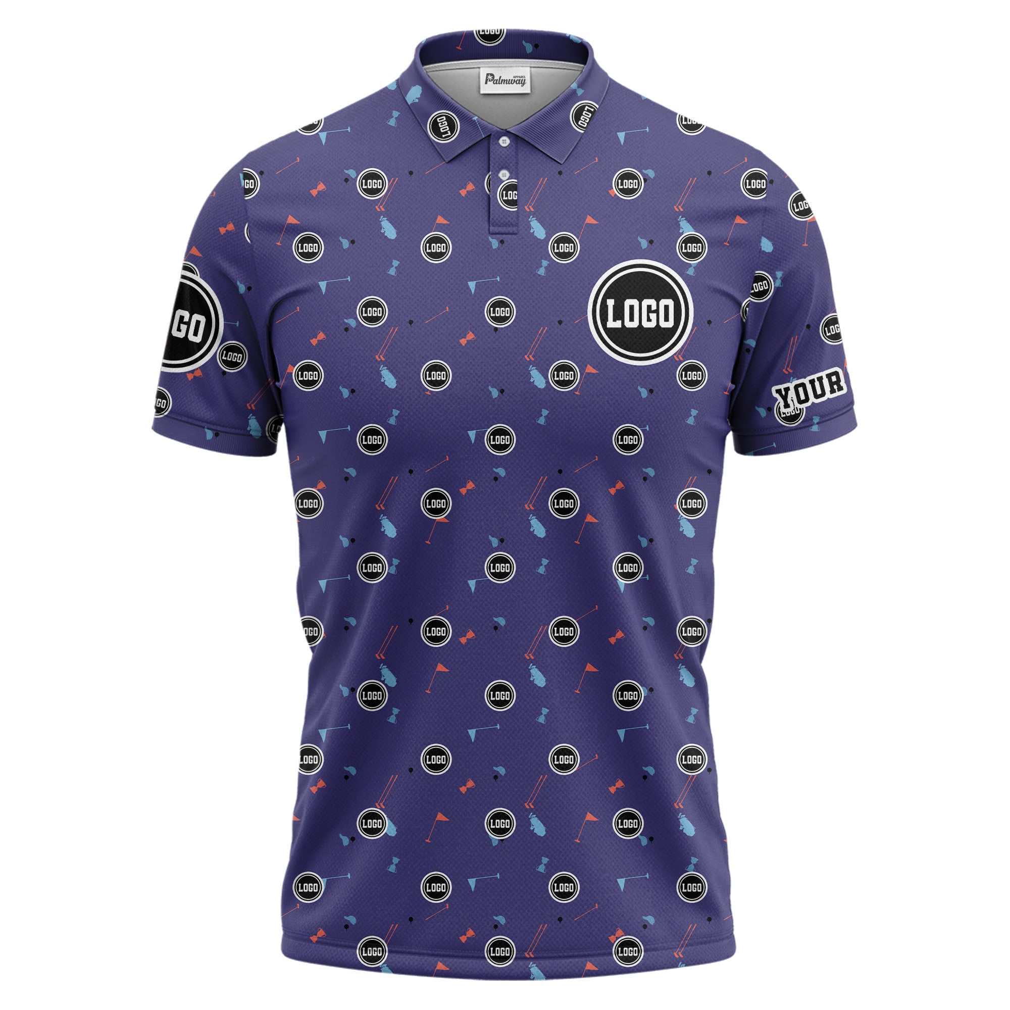 custom multi color golf sports custom logo polo shirt with team event tournament style hawaiian shirt