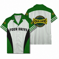 Baseball Pinstripes & Custom Logo Aloha Button Down Shirt Hawaiian Shirt