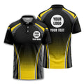 Custom Hexagon Halftone & Curved Stripe Graphic Short Sleeve Polo Shirt - Personalized Name & Logo HVAC Uniform Polo