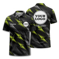 Custom Dynamic Speed Lines Graphic Short Sleeve Polo Shirt - Personalized Name & Logo Athletic Golf Polo