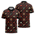 Italian Pizzeria Custom Red & Black Pattern Polo Shirt